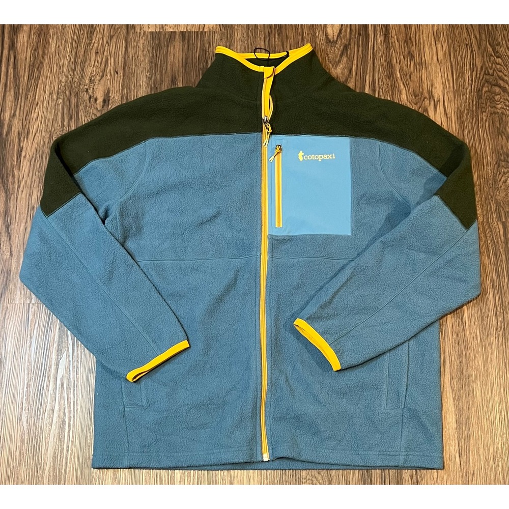 Cotopaxi Teca Full-Zip Fleece Jacket Mens sz Large Blue Green Colorblock Outdoor